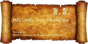 Mészáros Uljána névjegykártya